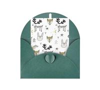 Animal Rabbit Fox Deer Print Adorable Blank Cards& Envelopes,Unique Designs Perfect for Festivals, Invitations