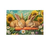 Animal Rabbit Sunflower Jigsaw Puzzles for Adults 500 Challenging & Brainteasing Adults Jigsaws Puzzle Puzzle Games Jigsaw Puzzle 500 Pieces