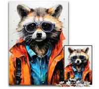 Animal Raccoon Jigsaws 1000 Pieces for Adults Challenging Puzzles DIY Decoration Brain Challenge for Adult Family 1000 PCS(75x50cm)