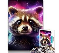 Animal Raccoons Puzzles for Adults Teens 1000 Pieces,Stress Reliever Staycation Kill Time with Matching Poster And Trivia Sheet (50x75cm)