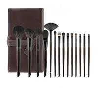 Animal Real Hair Eye Shadow Foundation Make-up Brush, 14 Wood Color Makeup Brushes With Bag, High-end Makeup Beauty Tools