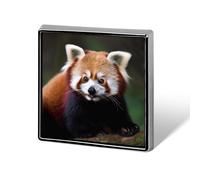 Animal Red Panda Square Lapel Pin Women's Novelty Buttons & Pins Metal Badge Cute Brooch Pin Retro Pinback Badge Fashion Bag Pins for Hat Backpacks Tie Suit Wedding Party Accessory