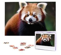 Animal Red Panda Wooden Puzzles 1000 Pieces Personalized Jigsaw Puzzle For Adults Interesting Custom Photo Puzzles Gift For Holiday Birthday Wedding Anniversay