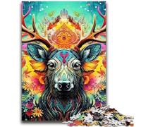 Animal Reindeer 1000 Piece Jigsaw Puzzle for Adults And Teenagers,Help The Brain Exercise Addictive Toys to Cultivate Patience Unique Challenge Game (50x75cm)