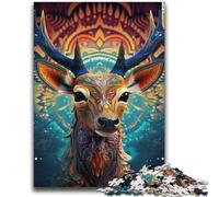 Animal Reindeer Jigsaw Puzzles for Adults 1000 Piece,Stress Reliever Difficult Challenge Deal As Gifts for The Whole Family (38x52cm)