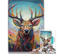 Animal Reindeer Jigsaw Puzzles for Teenagers 1000 Pieces,Learning Educational Toy for Is Ideal As A Gift for The Whole Family (38x26cm)