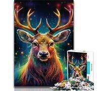 Animal Reindeer Jigsaws 1000 Pieces for Adults,Challenging To Complete But Fun And Humorous Educational Game for Birthday (50x75cm)