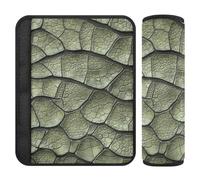 Animal Reptile Skin Texture Print Khaki 2 pcs Seatbelt Strap Cover Release Stress to Your Neck and Shoulders for Airplane forro para cinturon de segurida