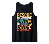 Animal Rescue Quote Design with Dog Cat and Paw Print Tank Top