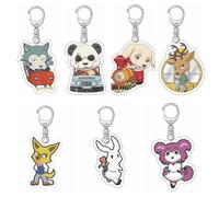 Animal Rhapsody Keyrings 7pcs Set Cute Figure Legoshi,Rouis,Hal,Juno,Gohin Pendant Acrylic Keychain Bag Decorative Pendant Accessories 4pcs