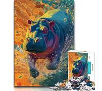 Animal Rhino 1000 Piece Jigsaw Puzzles for Adults & Teens,Decompressing Intellectual Educational Toy Birthday Present,Gifts,Wall Art (38x26cm)