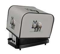 Animal Rhino Print 4-Slice Toaster Cover Waterproof Protector Appliance Kitchen Dorm Home Accessory
