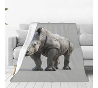 Animal Rhino Print Comfort All Seasons Anti-Pilling Flannel Ultra-Soft Micro Travel Throw Blanket