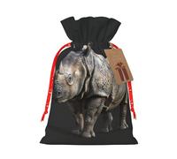 Animal Rhino Print Drawstring Gift Seasonal Bags Celebrations Eco-Conscious Holiday Present Packaging