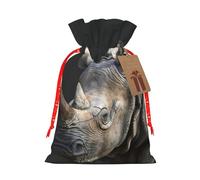 Animal Rhino Print Eco-Friendly Gift Drawstring Bag Holiday Present Pouches Party Favors Goodie Bags