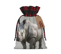 Animal Rhino Print Festive Drawstring Gift Eco-Friendly Bags Reusable Pouches Birthday Wedding Party
