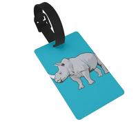 Animal Rhino Print Luggage Tags Quick Install Airplane Travel Essentials for Suitcases Durable PVC Bag Tag