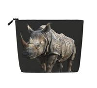 Animal Rhino Print Makeup Bag for Women Large-Capacity Travel Toiletry Organizer Pouch Eco-Friendly