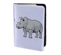 animal rhino Print Passport Holder for Travel,Wallet Case RFID Blocking Leather Card Slot Protector