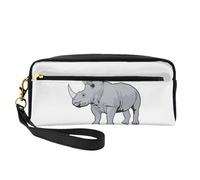 Animal Rhino Print Pencil Case Makeup Bag for Accessory Cosmetic Stationery Toiletry Travel Companion