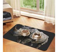 Animal Rhino Print Pet Absorbent Leather Tablecloth for Dogs Cats,Pet Food Mat Leather Feeding Mat for Dogs Cats