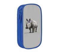 Animal Rhino Print Practical Pencil Case Multi-Compartment Office Travel School Art Daily Supplies