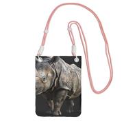 Animal Rhino Print Small Crossbody Bags For Women Trendy, Phone Purse With Adjustable Strap,For Hiking Travel, Pink, One Size