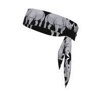 animal rhino Print Sports Head Tie Bandanas - Stylish, and Comfortable Athletic Sweatbands for Running, Yoga, Cycling