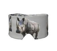Animal Rhino Printed Sleeping Blindfold, Padded Ear Warmer Mask, Adjustable Head Wrap, for Deep Relaxation