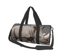 Animal Rhino Printed Sports Gym Bag with Wet Pocket & Shoes Compartment, Travel Duffel Bag for Men Women