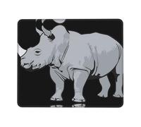 Animal Rhino Thick Mouse Pad Desk Mat, Precise Stitch Lock Edge Non-Slip Design For Pc Console Work Study