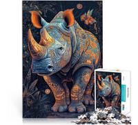 Animal Rhino1000 Piece Jigsaw Puzzle for teenagers Decompressing Intellectual Educational Toy Secret Santa Gifts 38x26cm