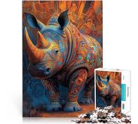 Animal Rhino1000 Piece Puzzle For Adults Challenging To Complete But Fun And Humorous Fun at Home Activities, Birthday Present,Travel Gifts, 38x26cm