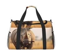 animal rhino2 print Carry on Luggage for Women Men Shoulder Weekender Crossbody Bag for Yoga Travel Must Haves, Black, One Size