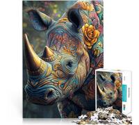 Animal Rhinojigsaw 1000 pieces for teenagers Help the brain exercise addictive toys to cultivate patience Great Gift for Games 38x26cm