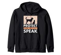 Animal Rights PROTECT THOSE WHO CAN'T SPEAK Animal Welfare Zip Hoodie