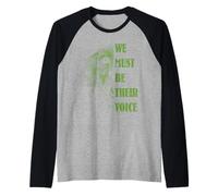 Animal rights WE MUST BE THEIR VOICE Animal rights activists Raglan Baseball Tee