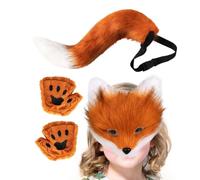 Animal Role Costume Accessory with Tail and Shaped Gloves