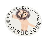 Animal Round Rug, Anti-slip Cartoon 100 Cm Diameter Soft children's Round Rug for children's Room (Lion)