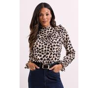 Animal Ruffle Neck Printed Long Sleeve Blouse Dorothy Perkins Animal 18