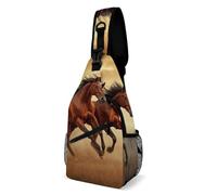 Animal Running Wild Horse Unisex Daypack Breathable Sling Bag Adjustable Strap Crossbody Bags For Travel Sports Hiking