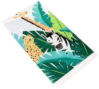 Animal Safari Adventure Plastic Table Cover (137cm x 213cm) - Vibrant Blue & Green Jungle-Themed Design - Perfect for Kids' Parties & Celebrations - 1 Pc