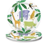 Animal Safari Round Dinner Plates (22cm) - Bold & Vibrant Wildlife Design - Perfect for Parties & Events - 8ct