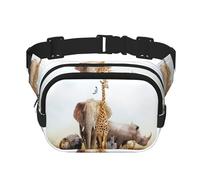 Animal Safari Square Double-Layer Waist Bag Chest Bag Crossbody Bag Running Travel Hiking Waist Bag