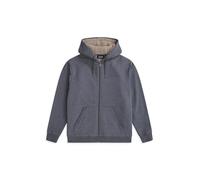 'Samuel' Full Zip Lightweight Sherpa Lined Cotton Relaxed Fit Hoodie Animal Charcoal M