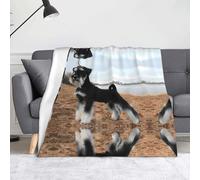 Animal Schnauzer Dog 60"X50"Soft Flannel Fleece Blanket-Lightweight Warm Single-Sided Printed Throw Blanket For Sofa,Camping,Travel-Anti-Pilling,Machine Washable