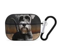 Animal Schnauzer Dog AirPods Pro 2 Case Cover, Shockproof Hard Shell Protective Case for Women Men, Compatible with Airpod Pro Case 2nd/1st Generation with Keychain-Black