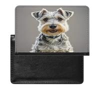 Animal Schnauzer Dog Passport Holder Passport Cover Protector Essentials with Credit Card Slots for Women Men