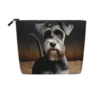 Animal Schnauzer Dog Toiletry Bags for Women, Portable Travel Cosmetic Bag, Daily Organiser with Zipper