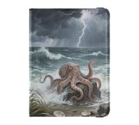 animal sea in Stormy Sea Leather Passport Holder for Travel Anti Theft Ticket Holder for Women Business Trip
